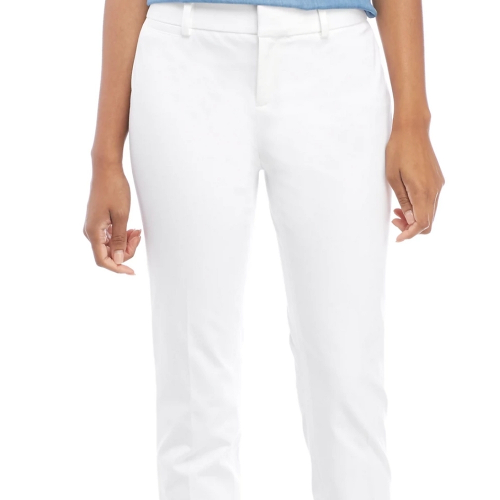 Crown & Ivy
Cary Bi Stretch Fly Front Pants White